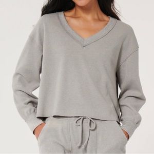 HOLLISTER GILLY HICK WAFFLE V NECK TOP